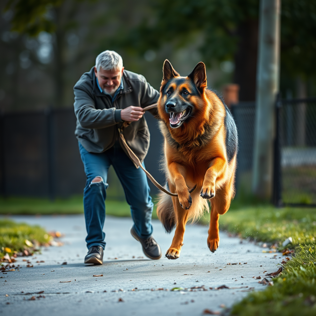 A German Shepherd Protects Poor Man from Robbery