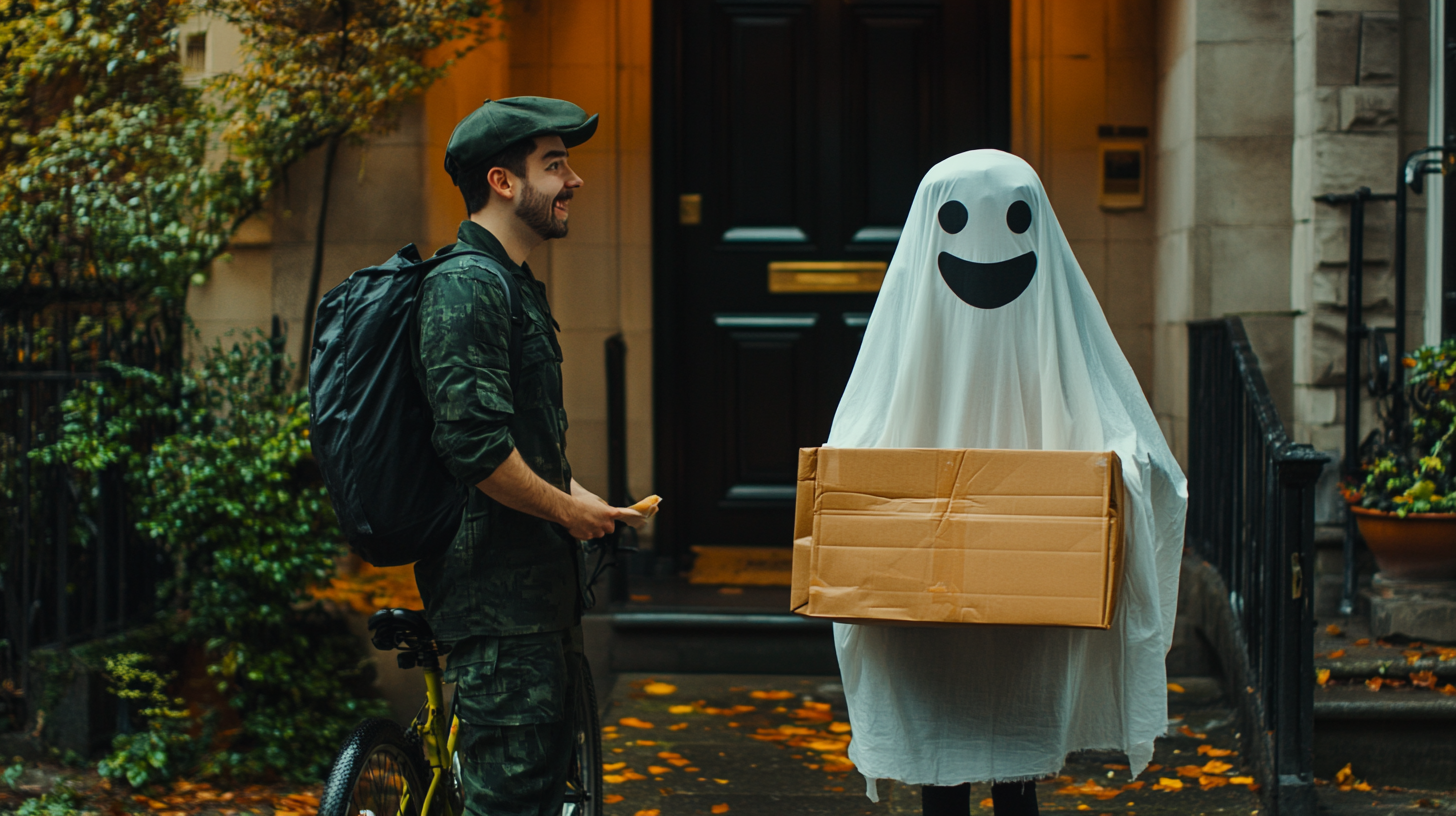 A Ghost's Halloween Food Delivery Delight