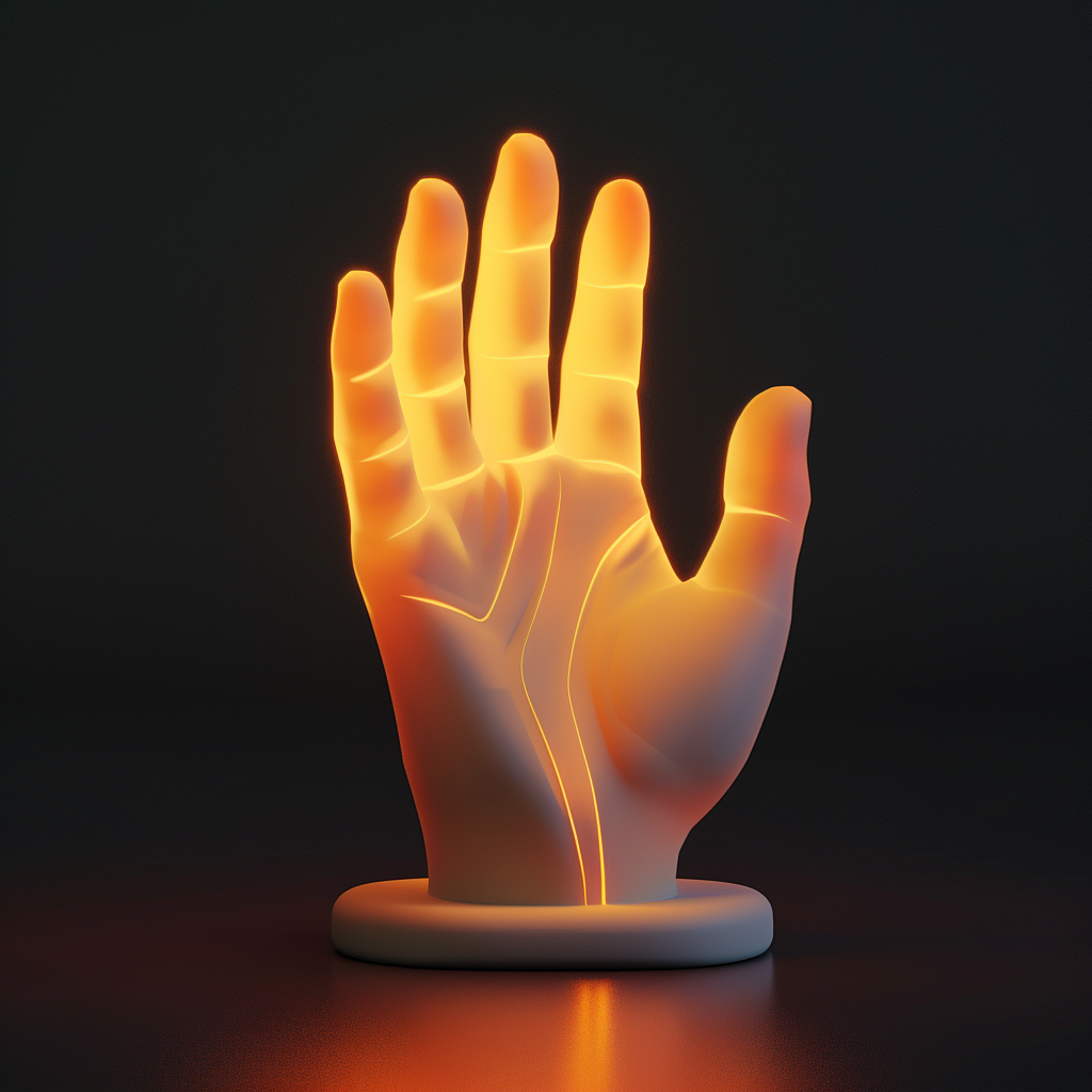 A Glowing Hand Helps Child Study at Desk