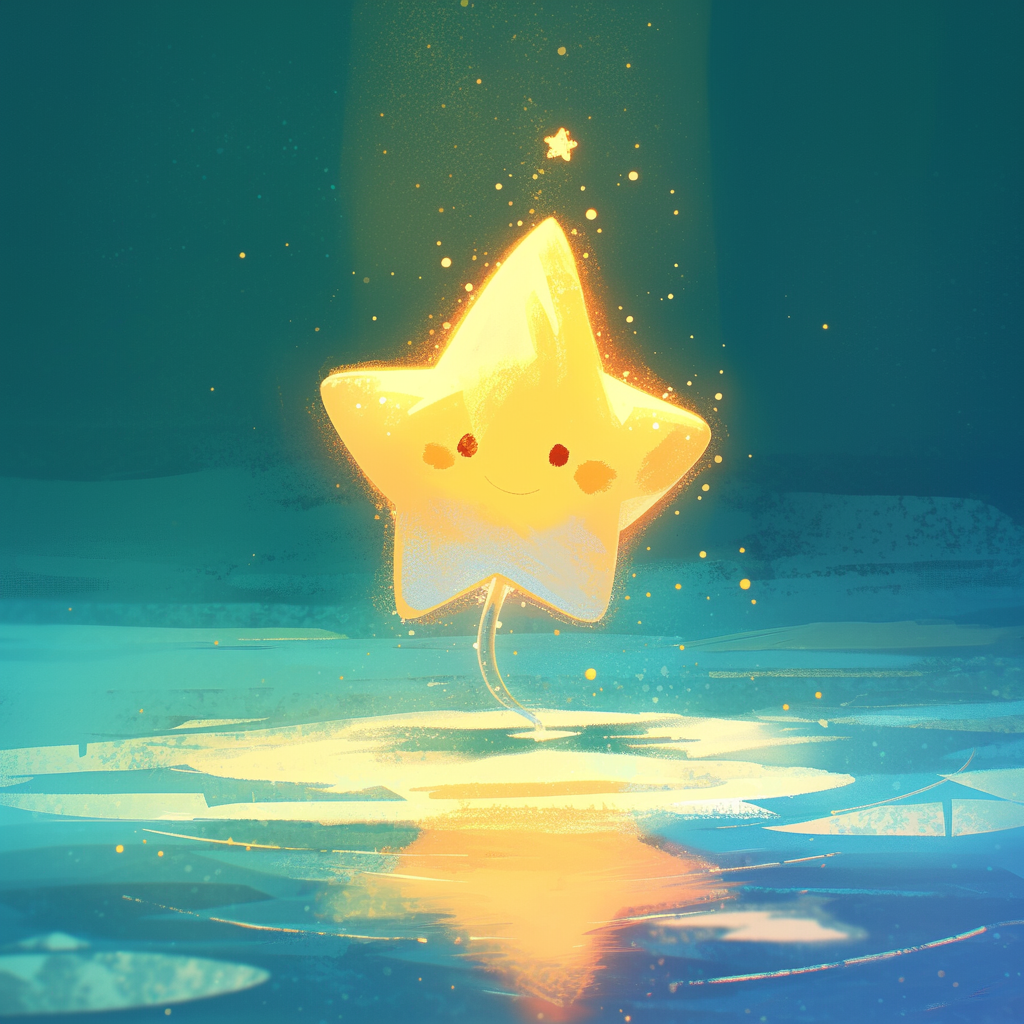 A Glowing Star Friend Floats and Communicates