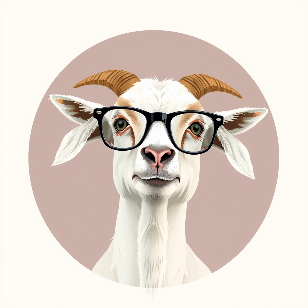 A Goofy Goat Wearing Glasses