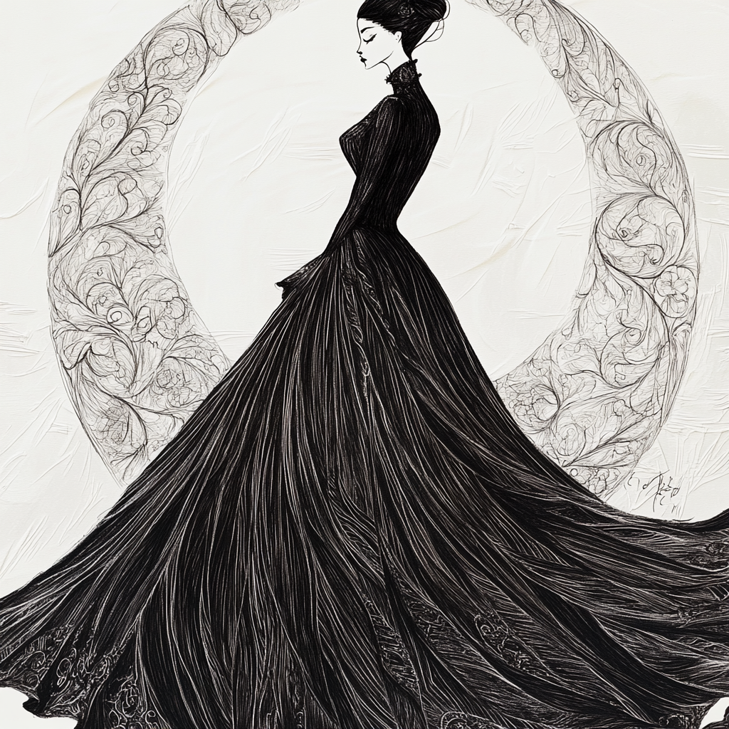 A Graceful Figure in an Elegant Gown