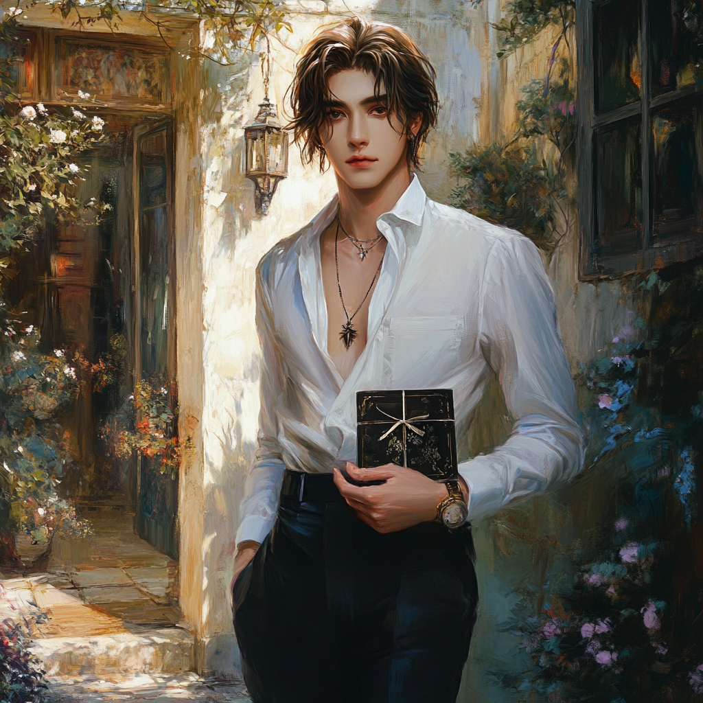 A Handsome Man in High Fashion, Courtyard Surprise