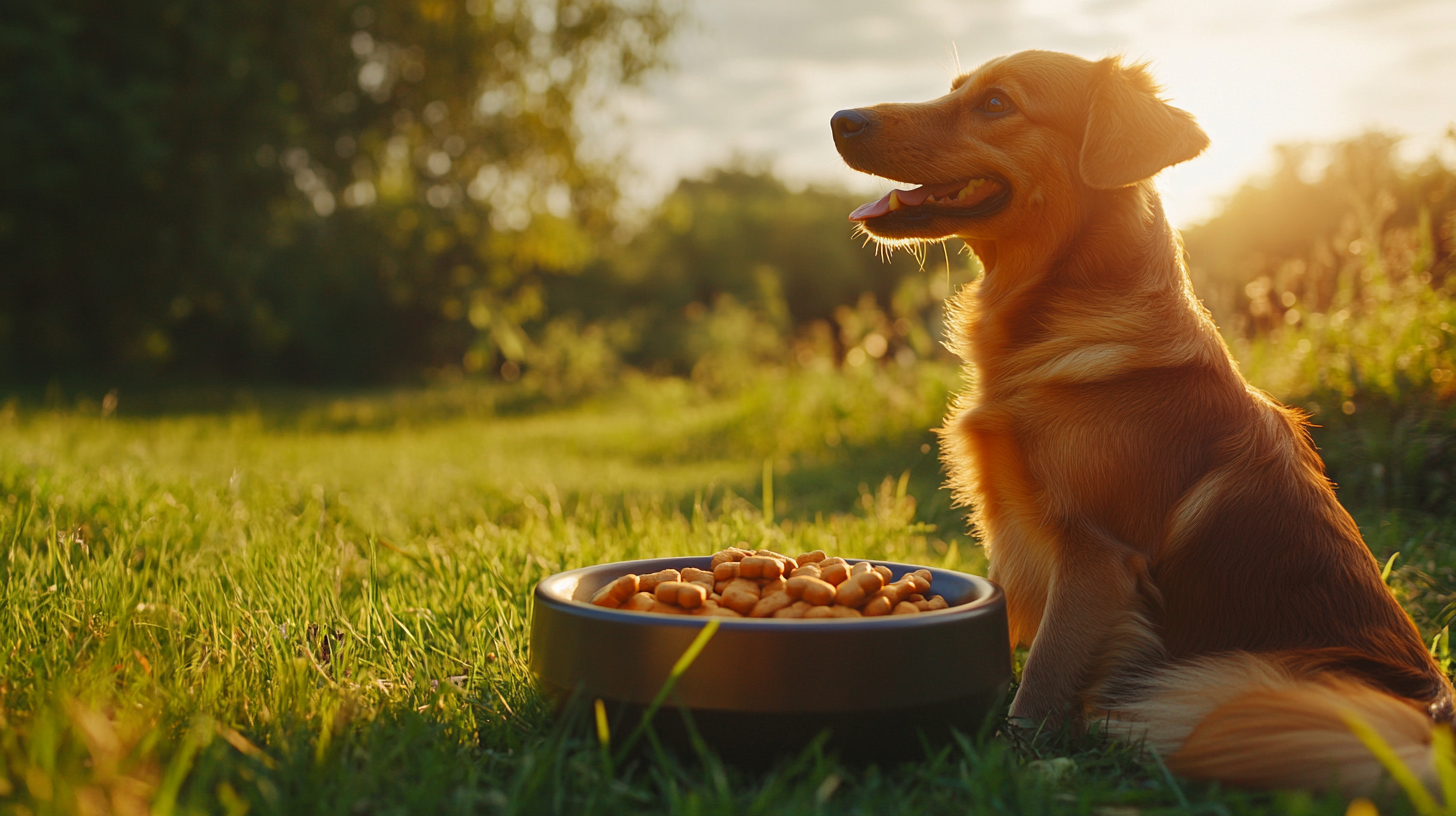 A Happy Dog with Treats in the Sun