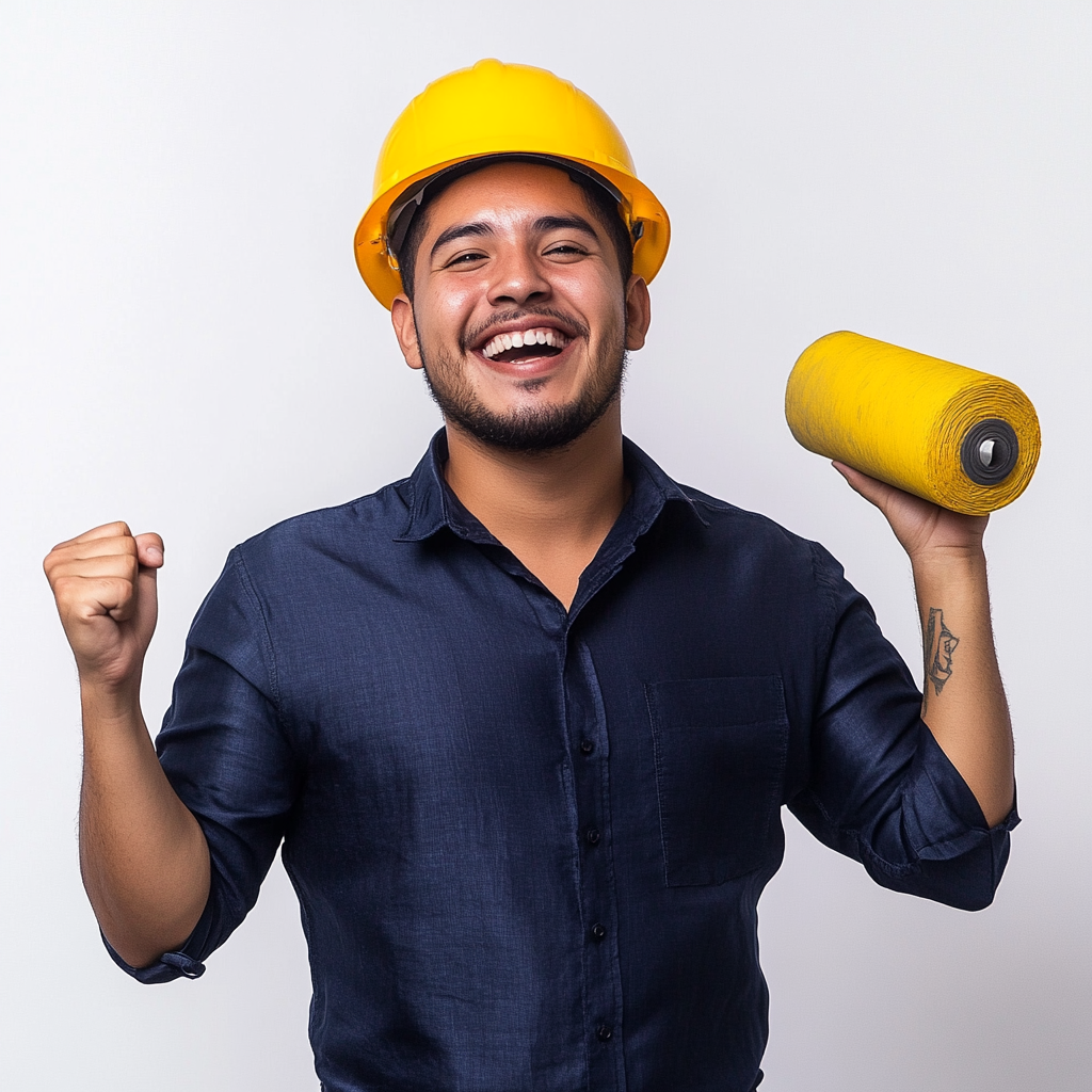 A Happy Puerto Rican Man Poses with Roller