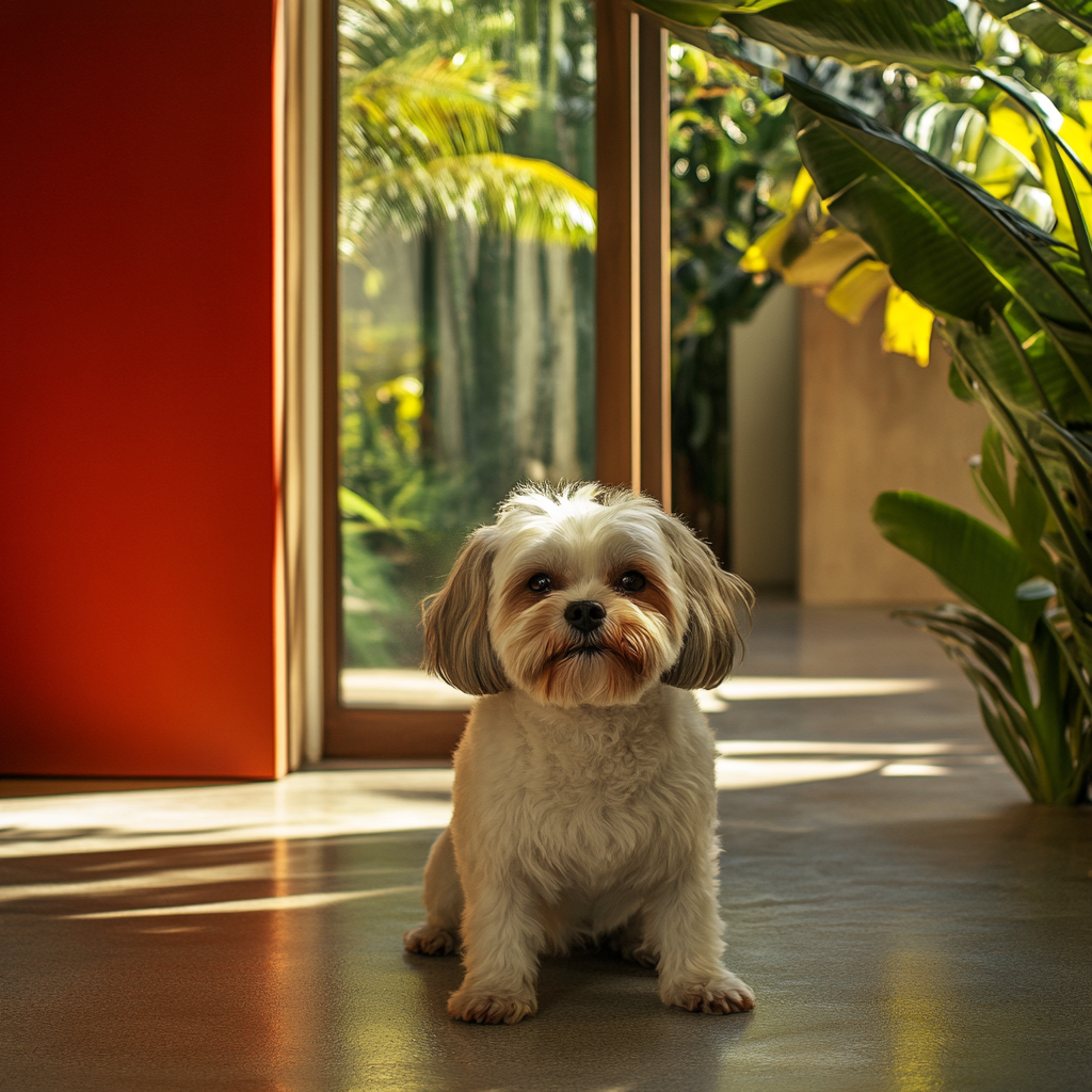 A Happy Shih Tzu Strikes Superhero Pose