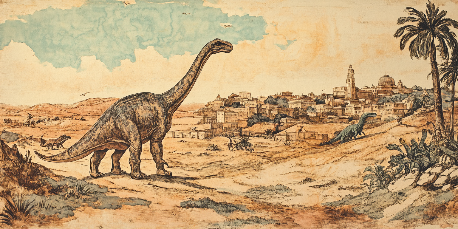 A Historic Spanish City in Australian Outback with Dinosaurs.