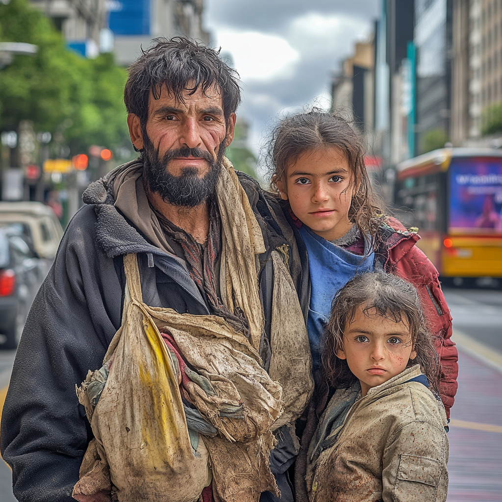 A Homeless Family in Downtown Buenos Aires