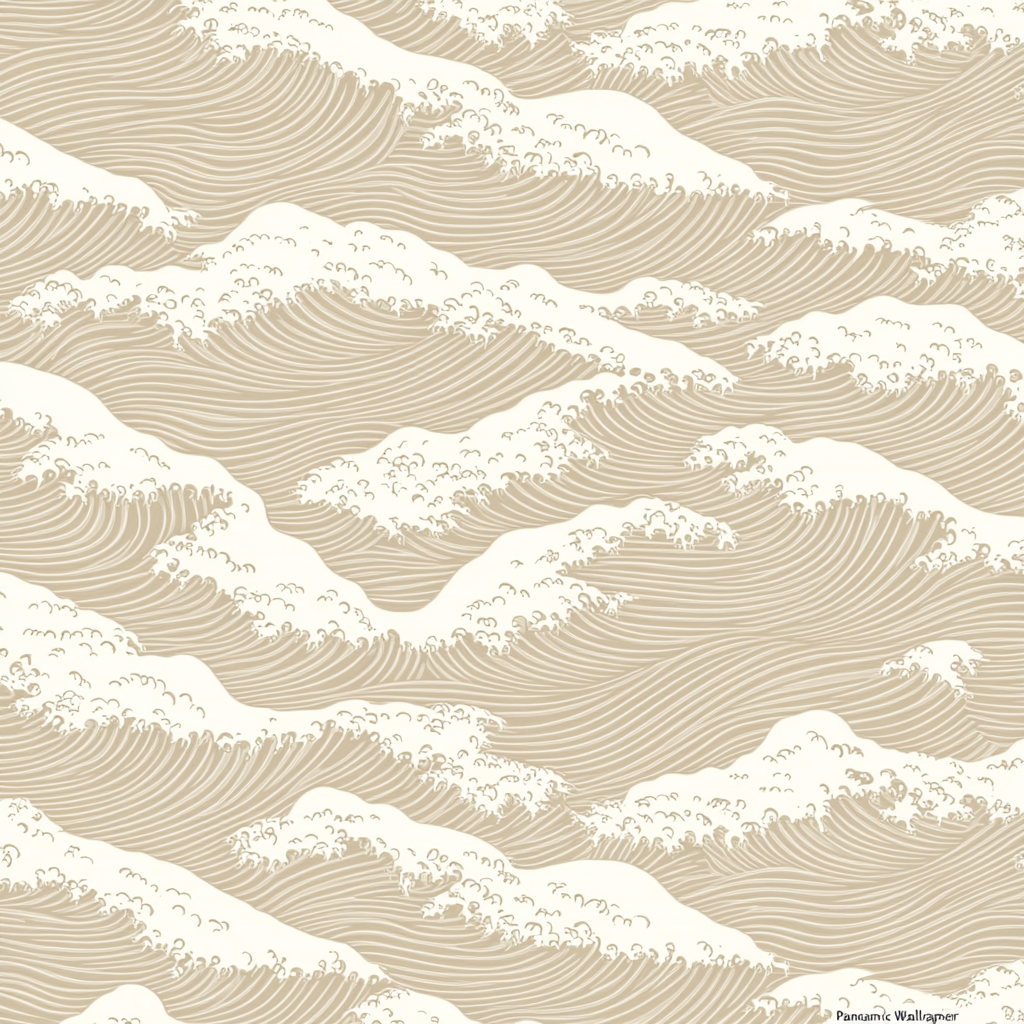 A Japanese Wave Pattern Wallpaper Inspired by Tradition