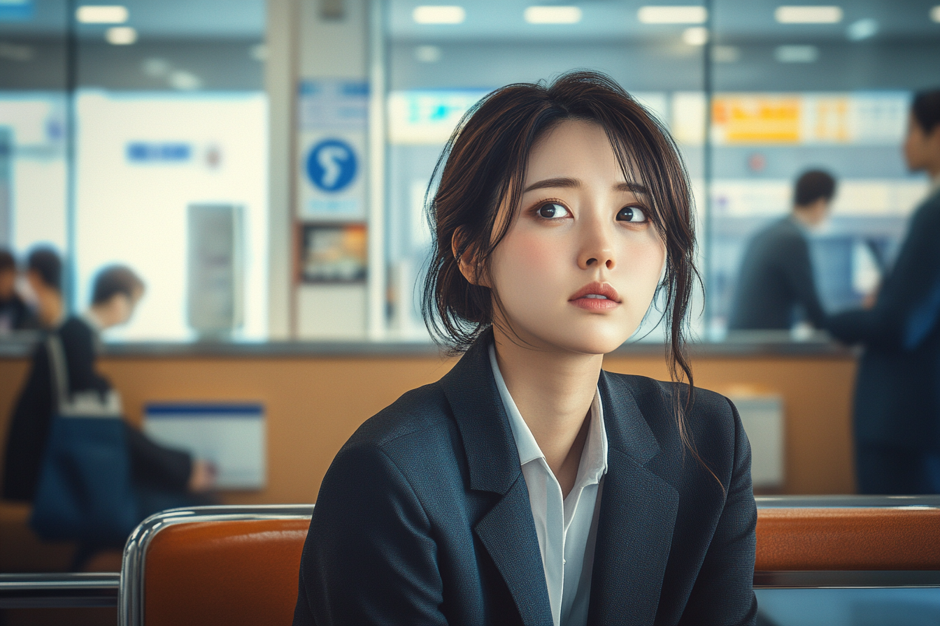 A Japanese woman in a bank consultation