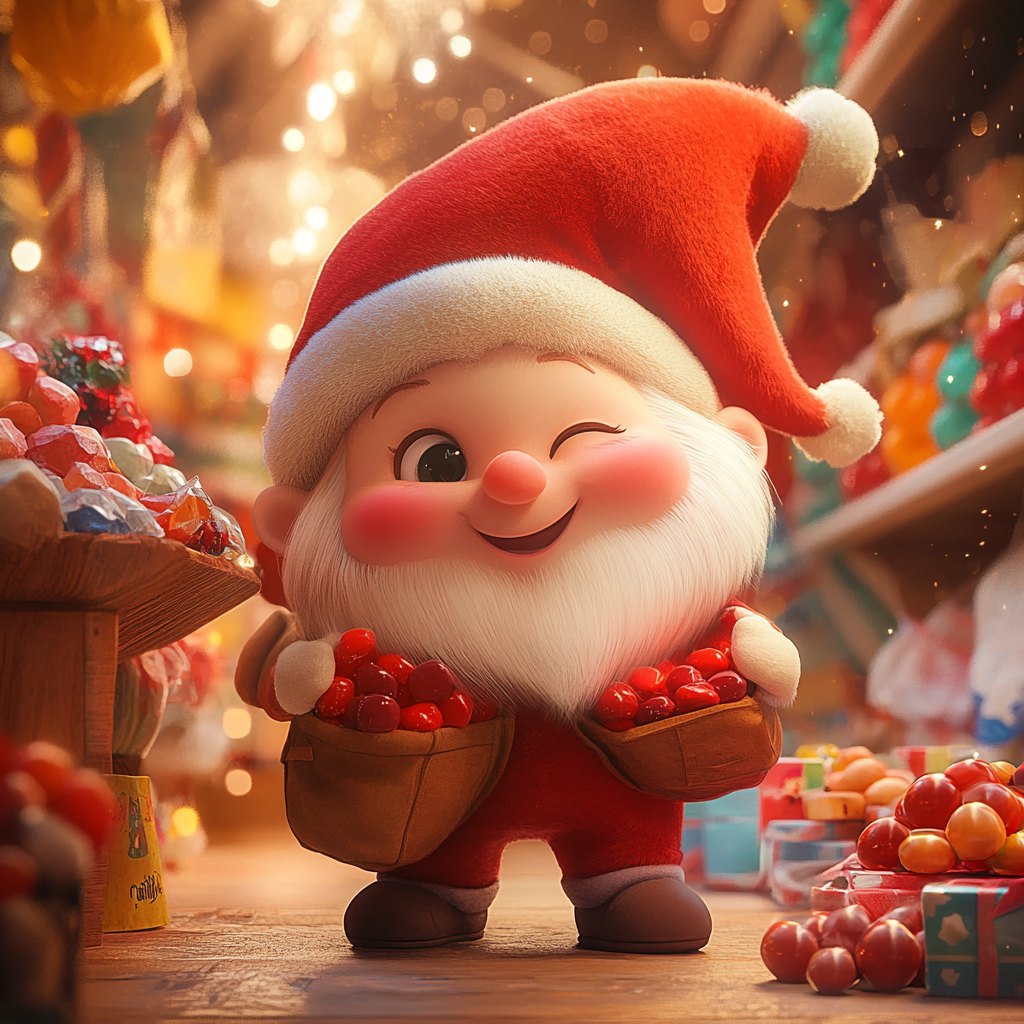 A Joyful Holiday Gnome, Ginger, Spreading Sweet Cheer