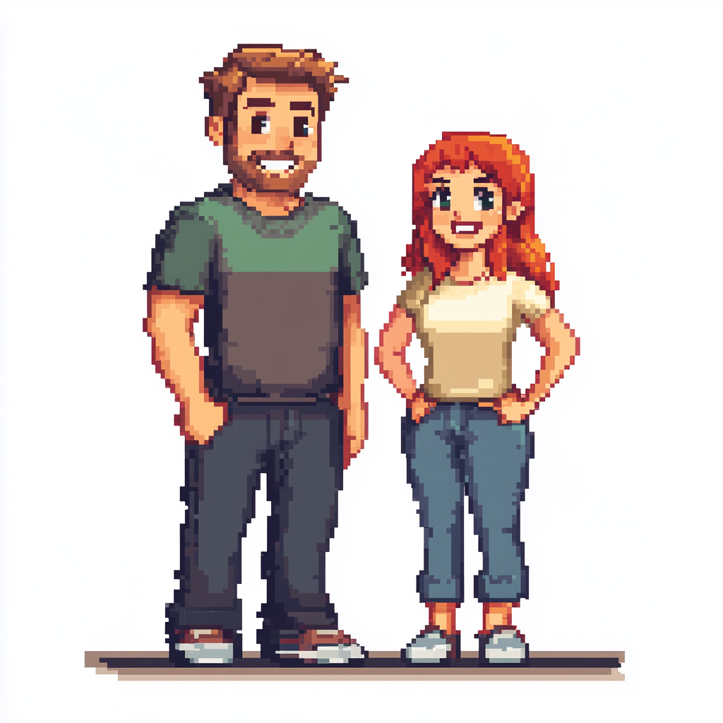 Dad and Mom Pixel Art