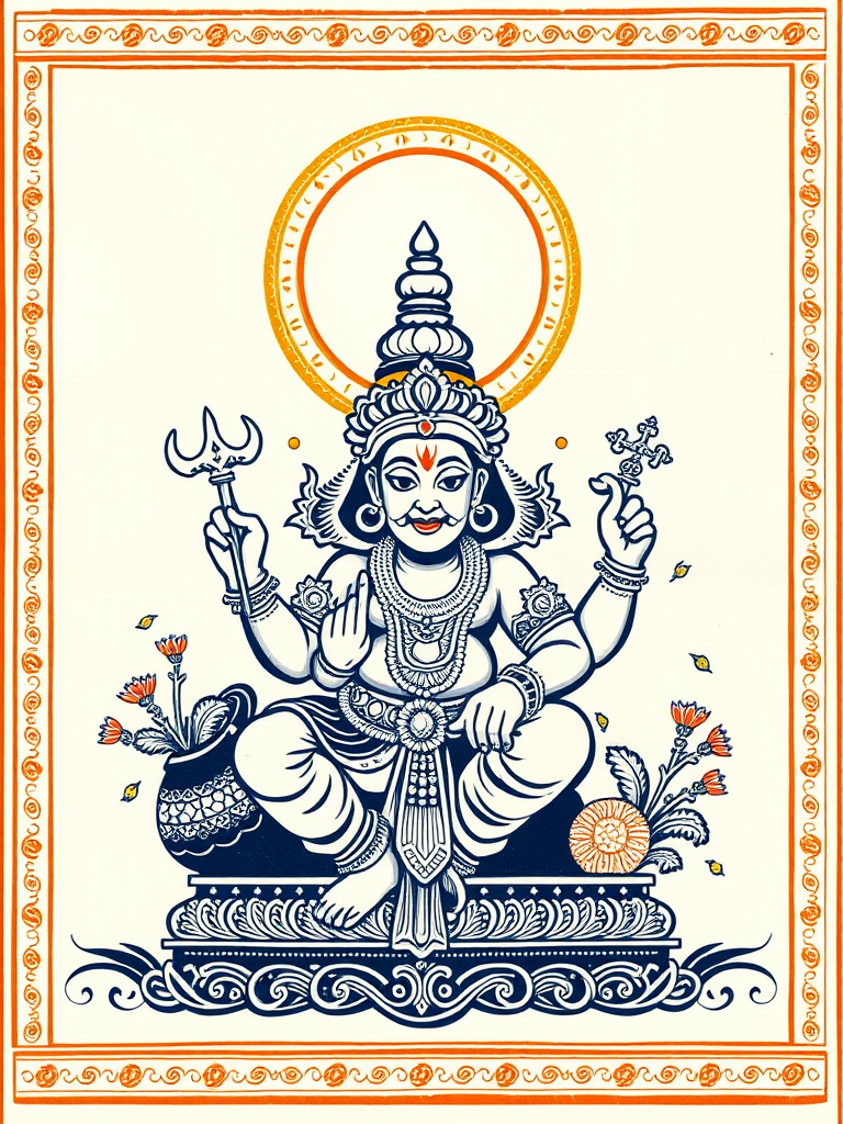 A Kalamkari Design of Vinayagar