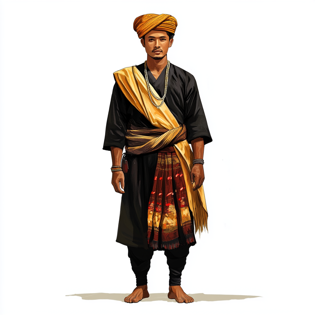 A Khasi Tribe Young Man in Traditional Dress.