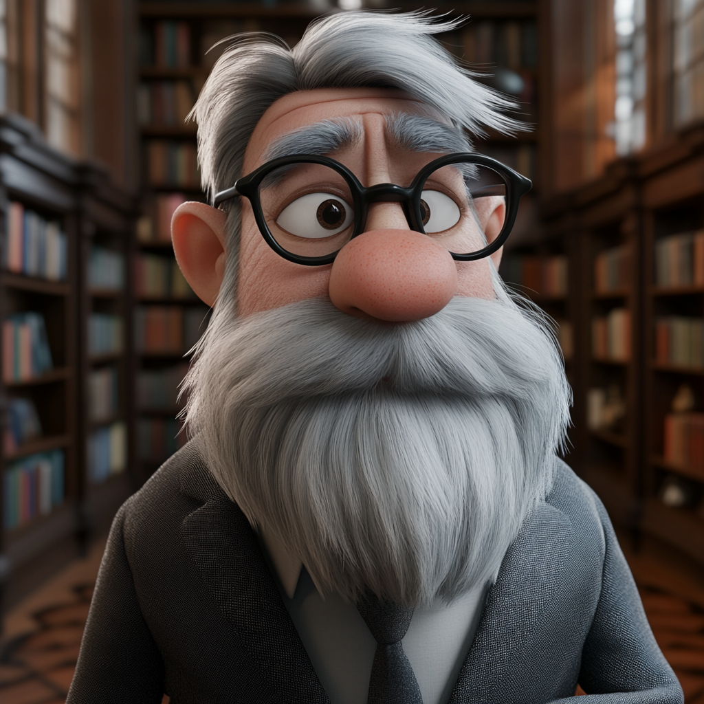 A Kind Professor with Disney Pixar Vibeportrait