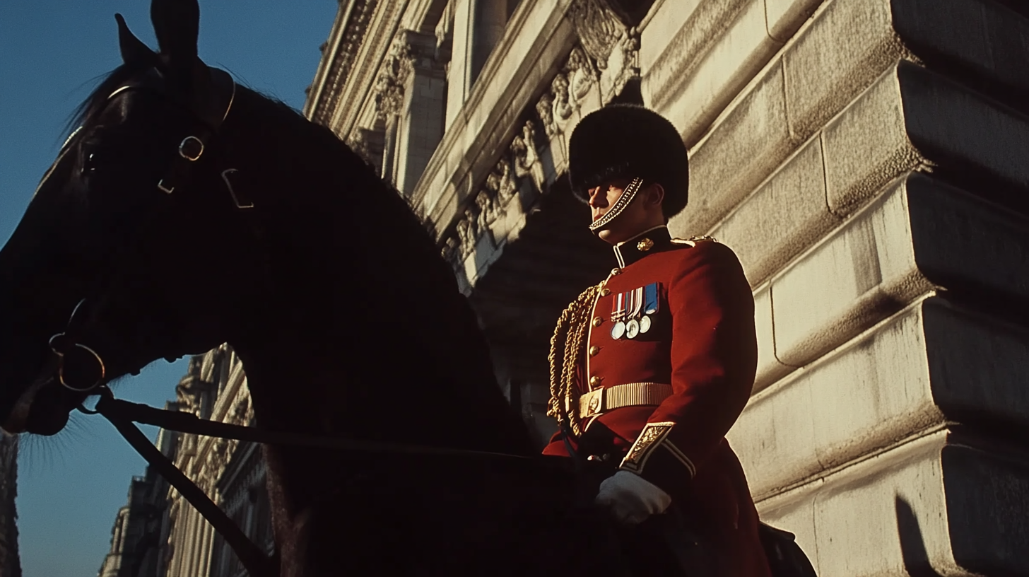 A Kings Guard on Horseback Near Buckingham Palace