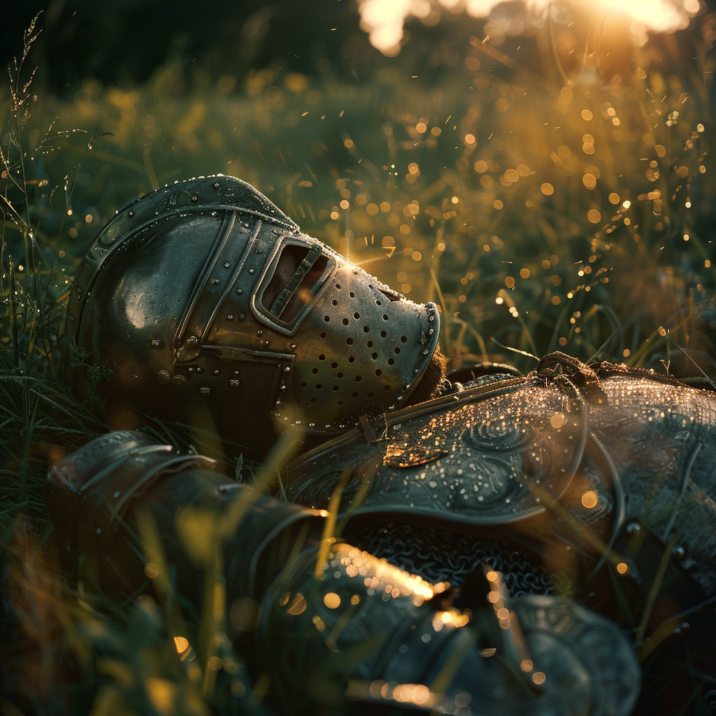 A Knight Resting After Winning Important Battle