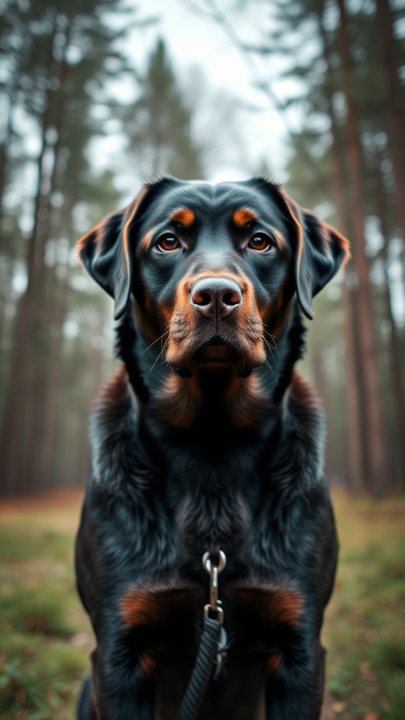 A Labrador Dog's Portrait Amidst Trees