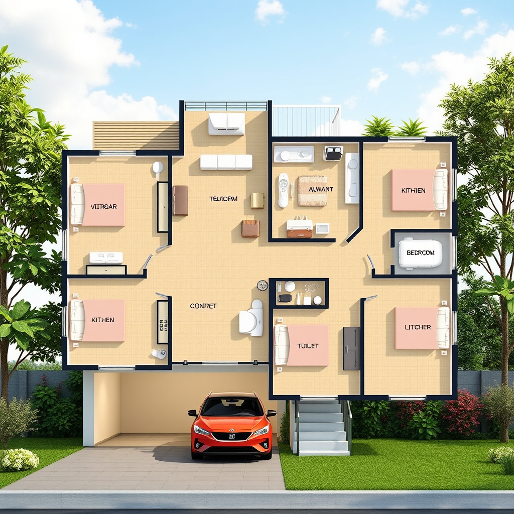 A Large Ground Floor House with Green Spaces