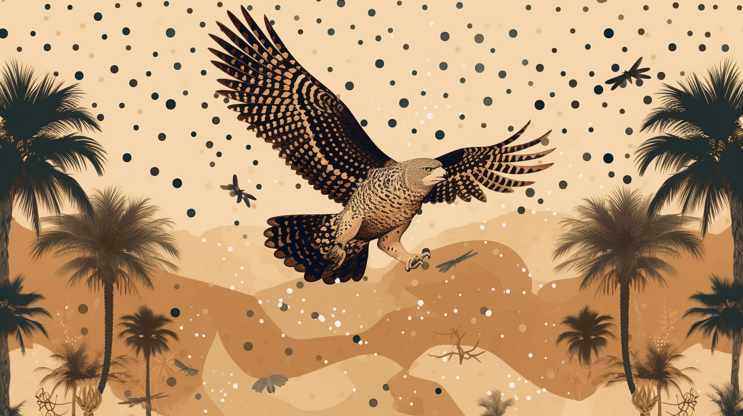 A Leopard and Eagle in Nature Seamless Pattern