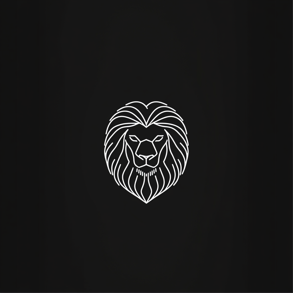 A Lion's Head Logo in Geometric Style