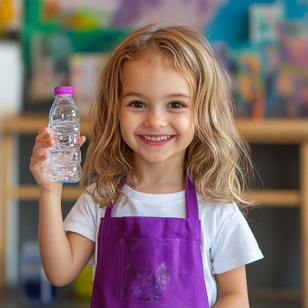 A Little Girl Smiling with Art Project