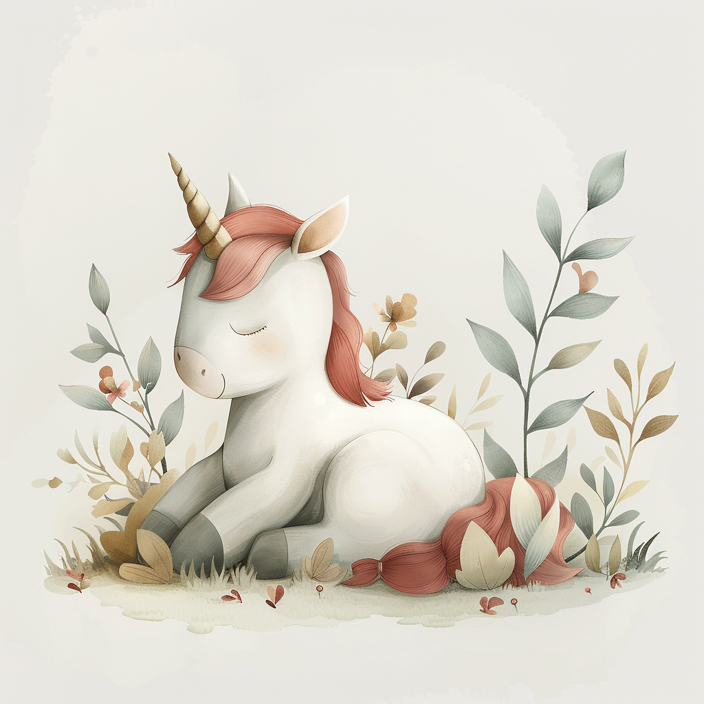 A Little Unicorn in Dreamy Pastel