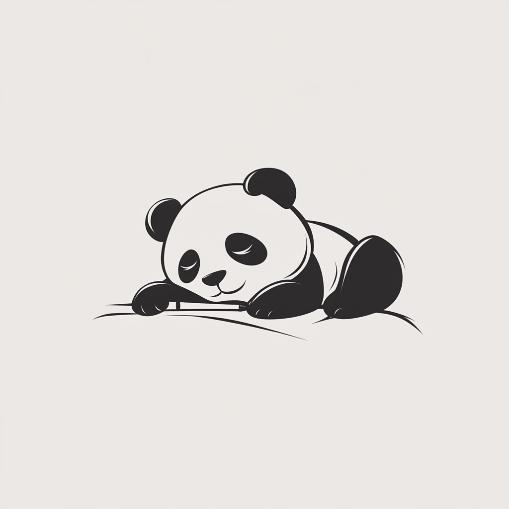 A Logo with a Panda Writing in Style.