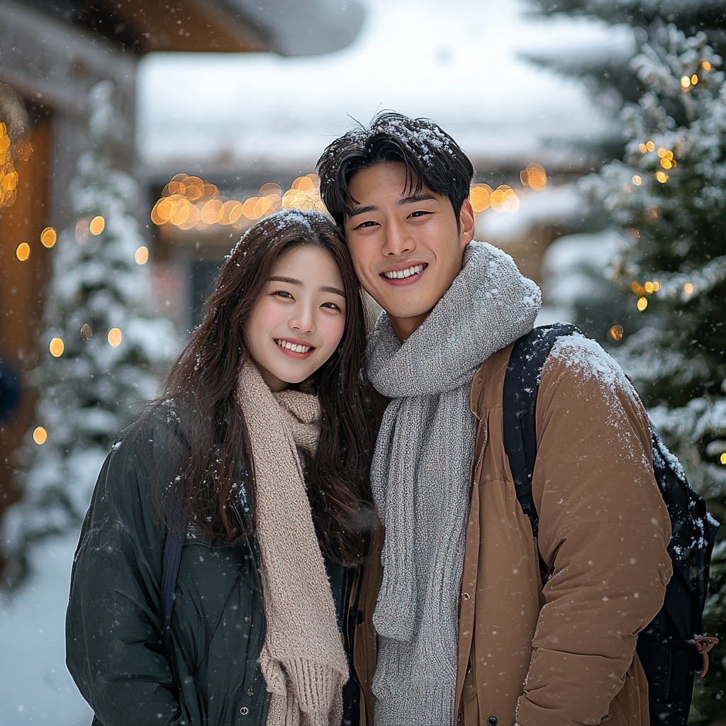 A Lovely Winter Portrait of Korean Couple