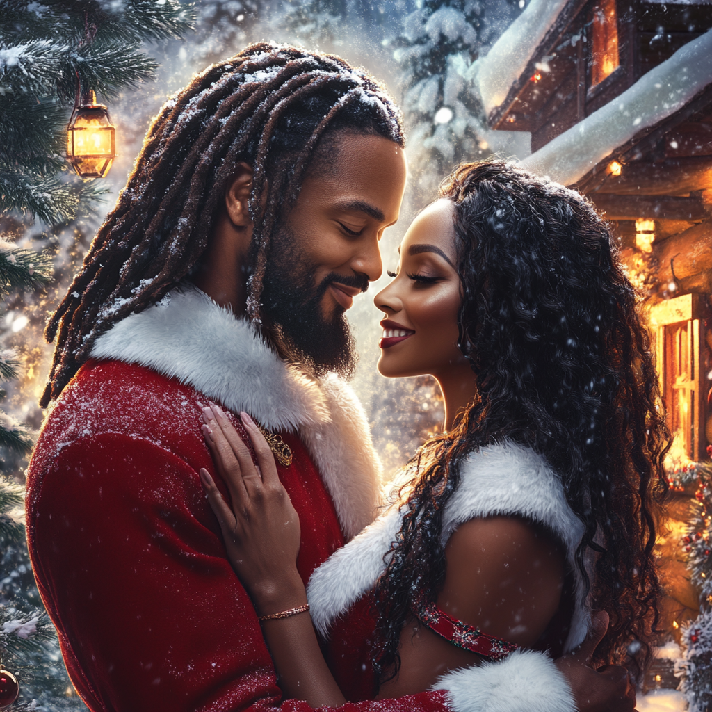 A Loving African American Santa and Mrs. Claus