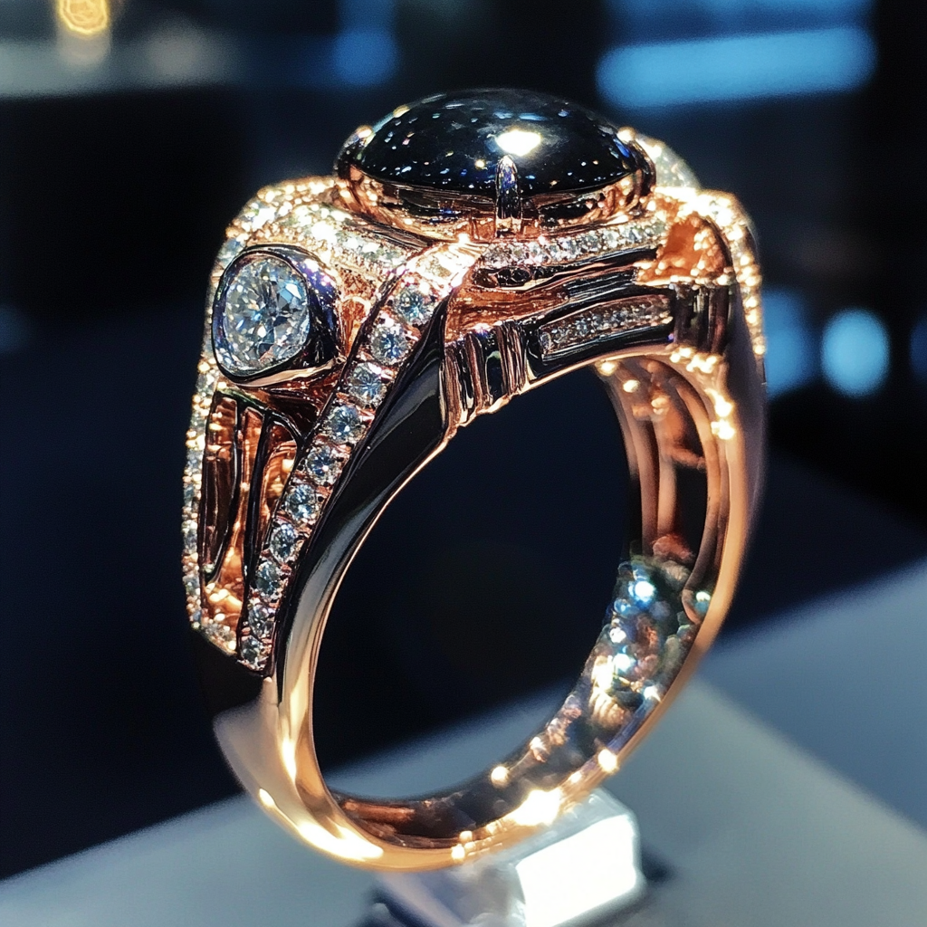 A Luxurious Rose Gold Ring with Unique Design