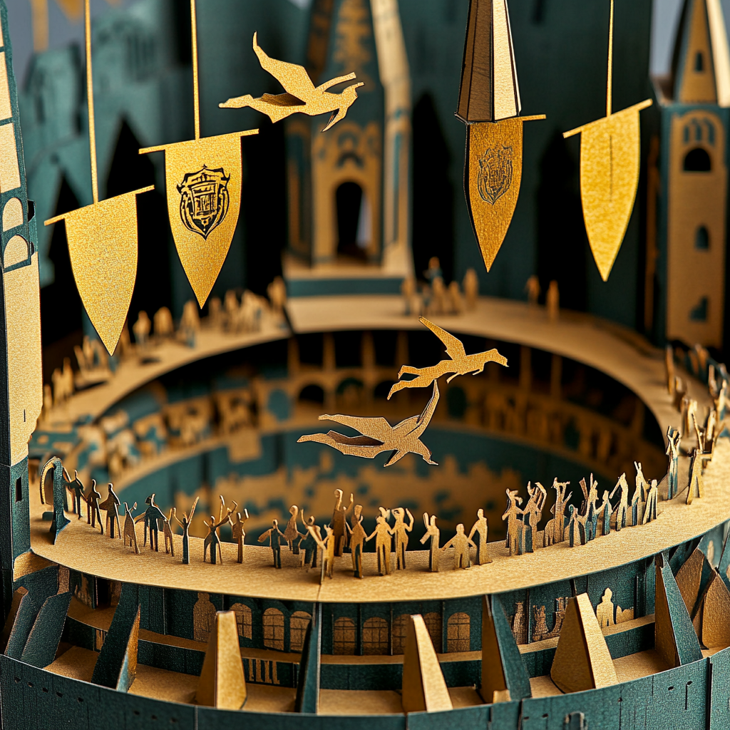 A Magical Quidditch Event in Paper-cut-out Design