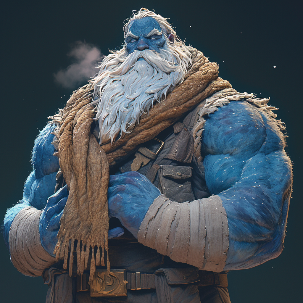 A Male Frost Giant Snow Miser 3D Sculpt