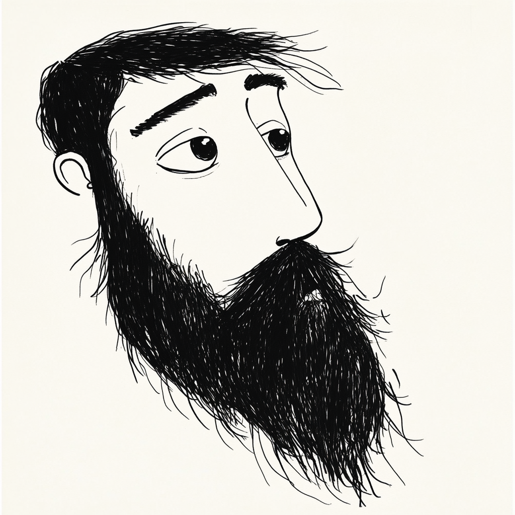 A Man's Face Portrait with a Beard