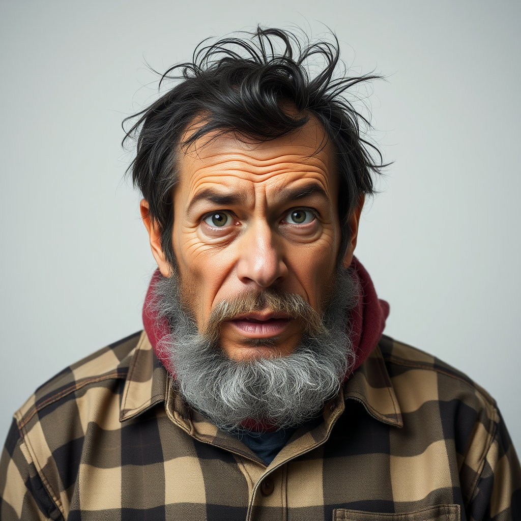 A Man Displaying Stupidity