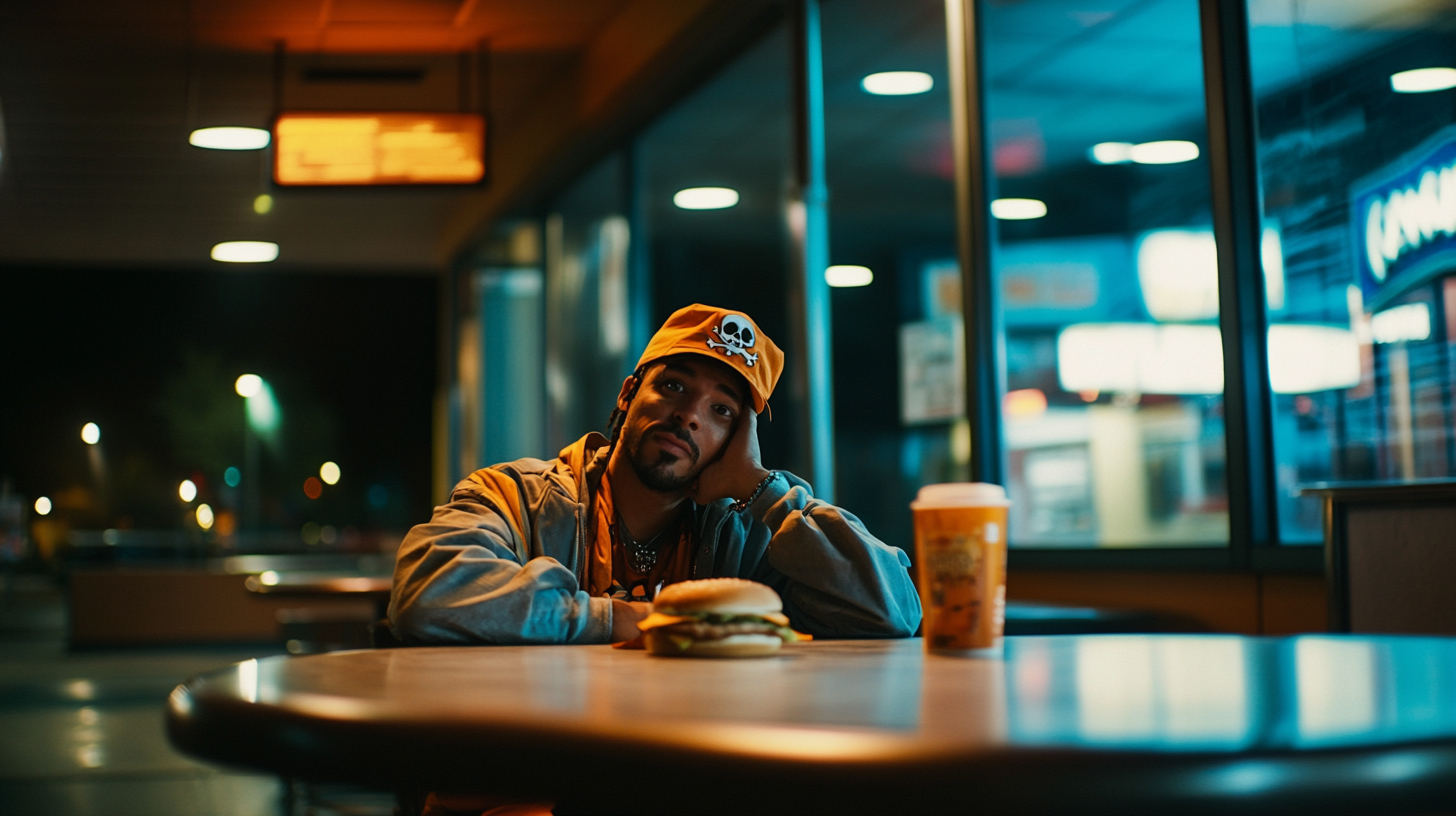 A Man in Pirate Costume at Burger King