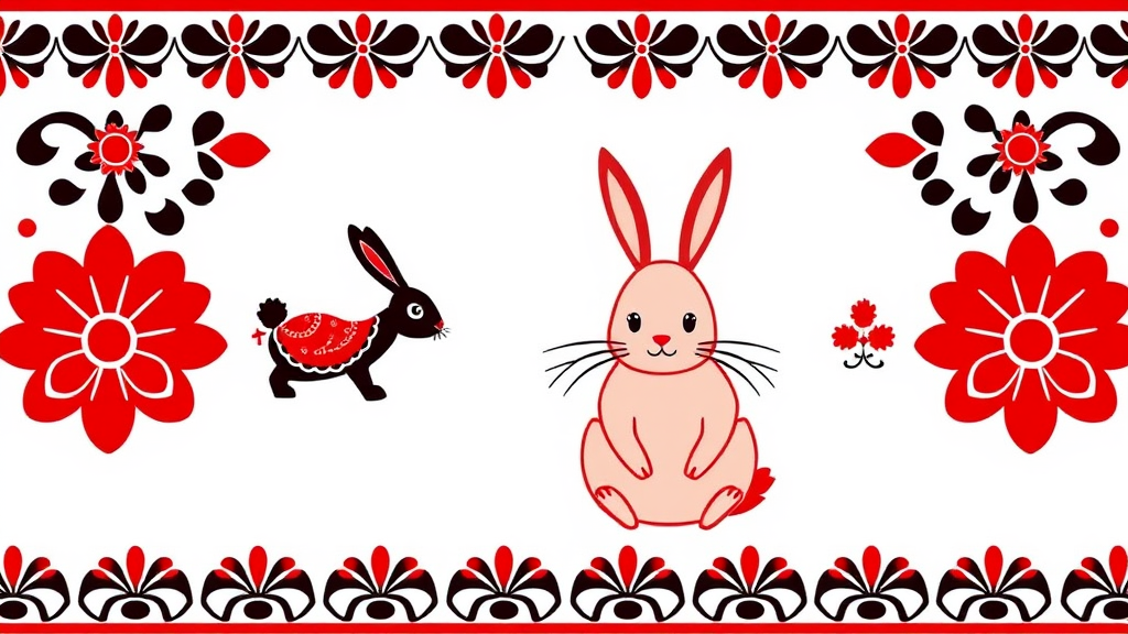A Maori-Designed Easter Bunny on White Background