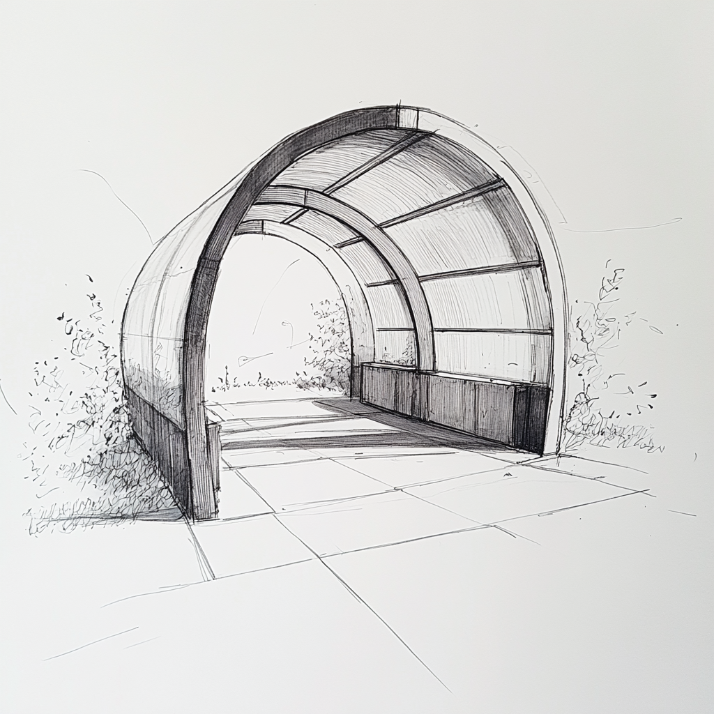 A Minimalist Rem Koolhaas Star Gazing Shelter Sketch