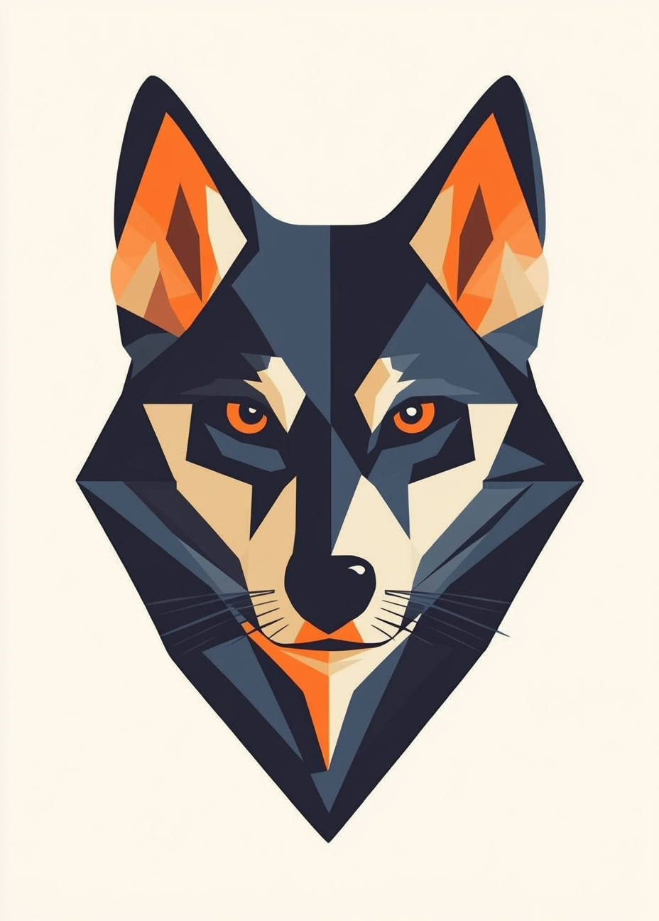 A Minimalistic Huskie Head Illustration