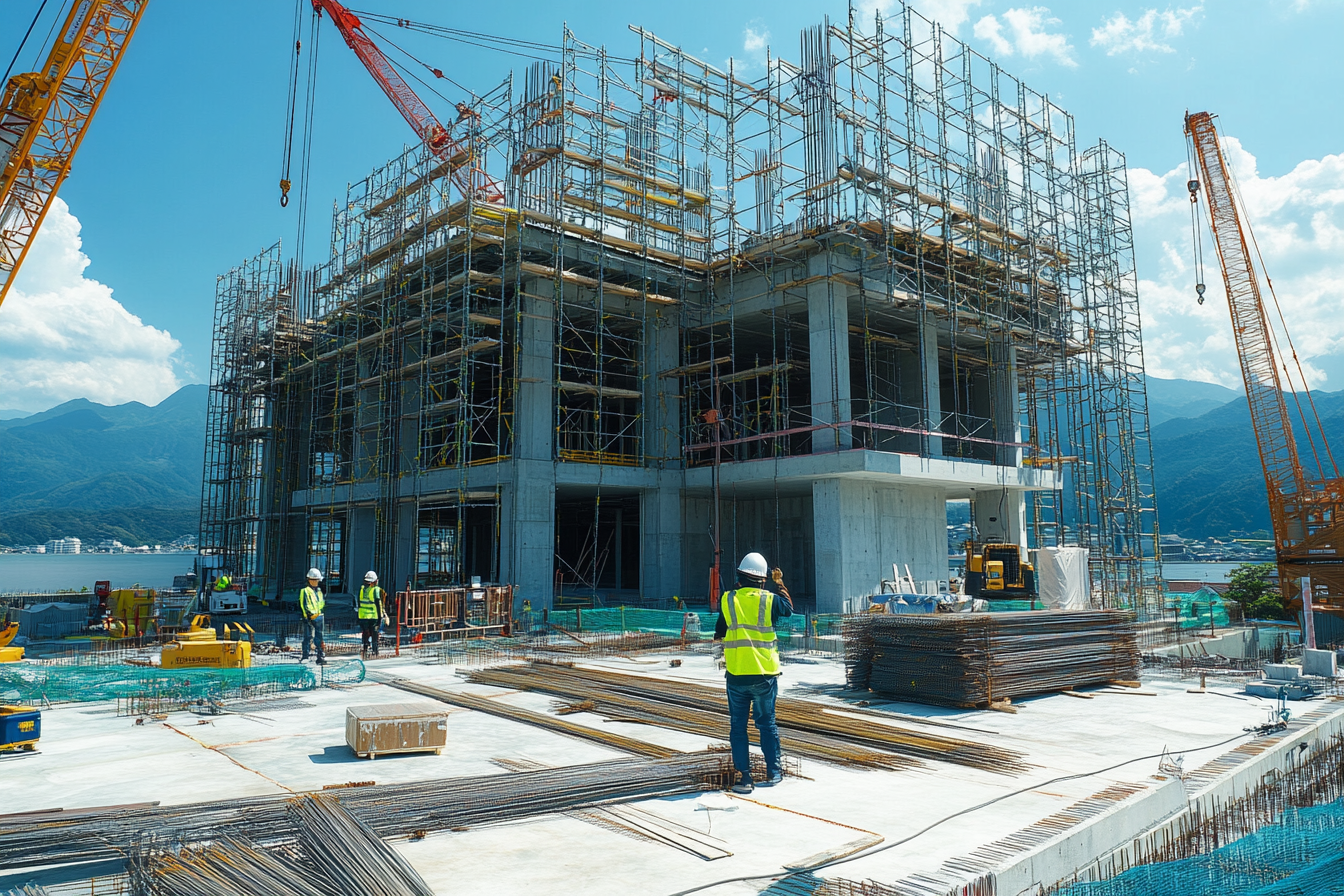 A Modern Resort Hotel Under Construction in Japan