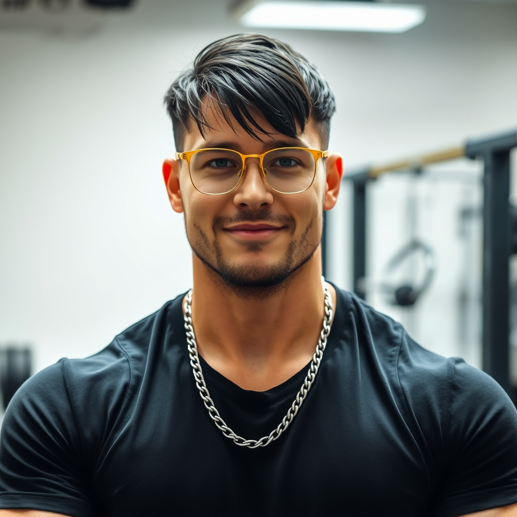 A Muscular Man Relaxing in Gym Attire