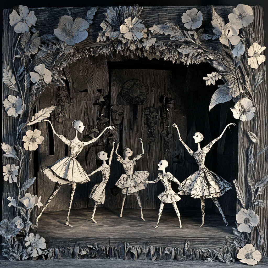 A Mysterious Puppet Theater adorned with fairy-like figures