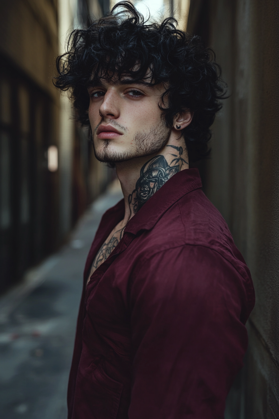 A Mysterious Young Man with Dark Magic Tattoos