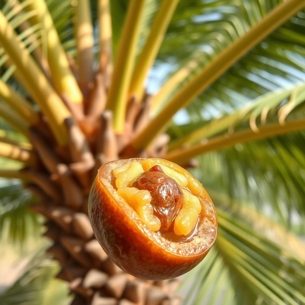 A Natural Date Kernel and Coffee Breakfast Scene