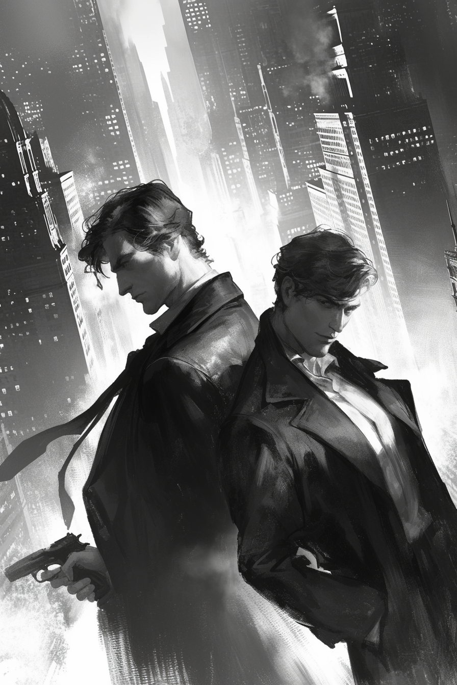 A Noir Novel Cover: Smoky Steampunk New York