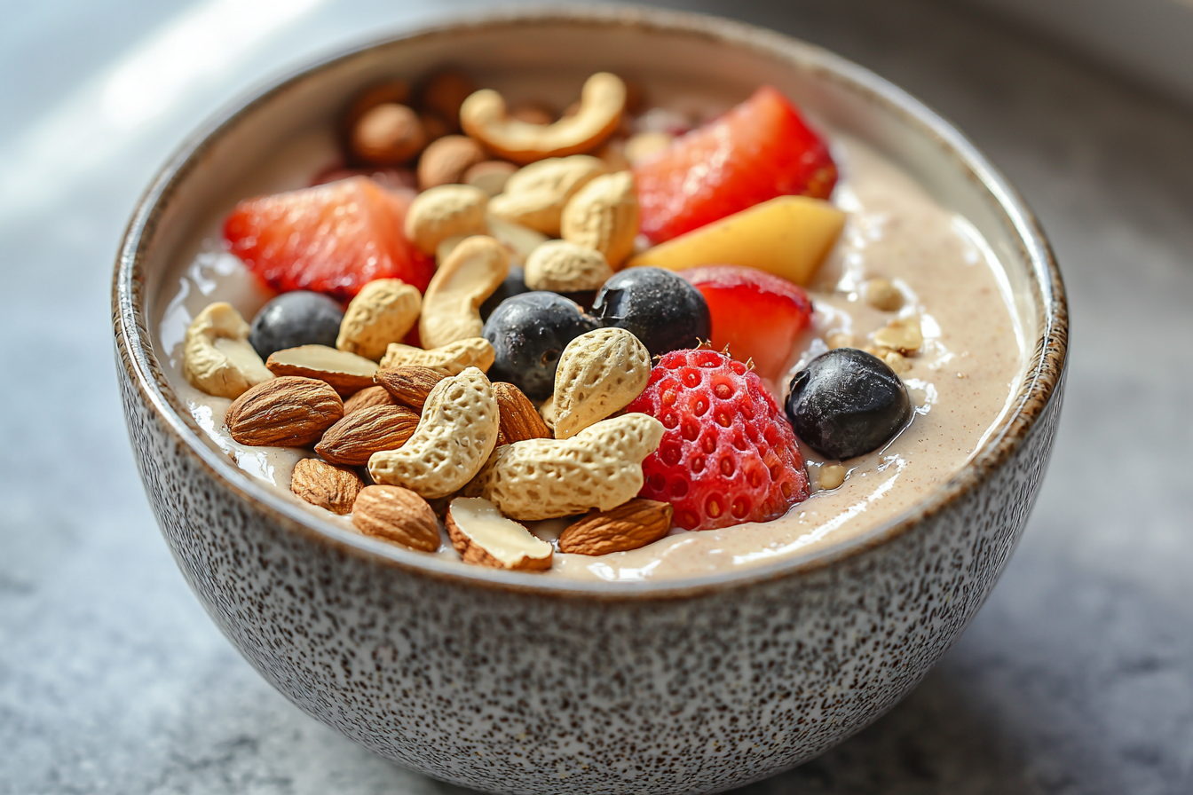 A Nutritious Smoothie Bowl with Fruits