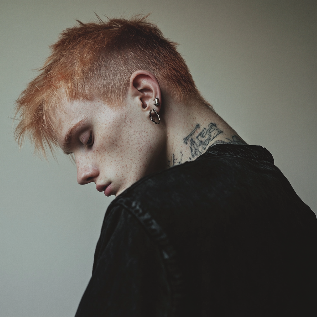 A Pale Young Man with Piercings