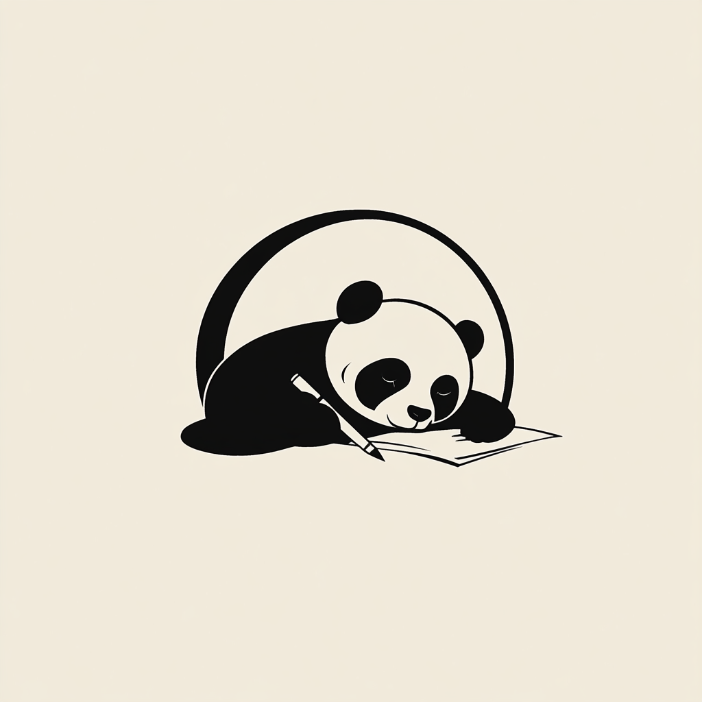 A Panda Writing Logo in Minimalist Style