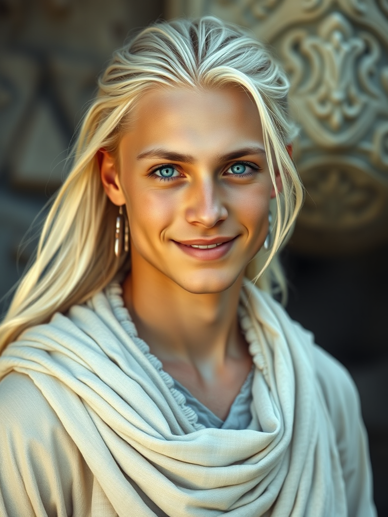 A Peaceful, Young Male with Luminous Appearance