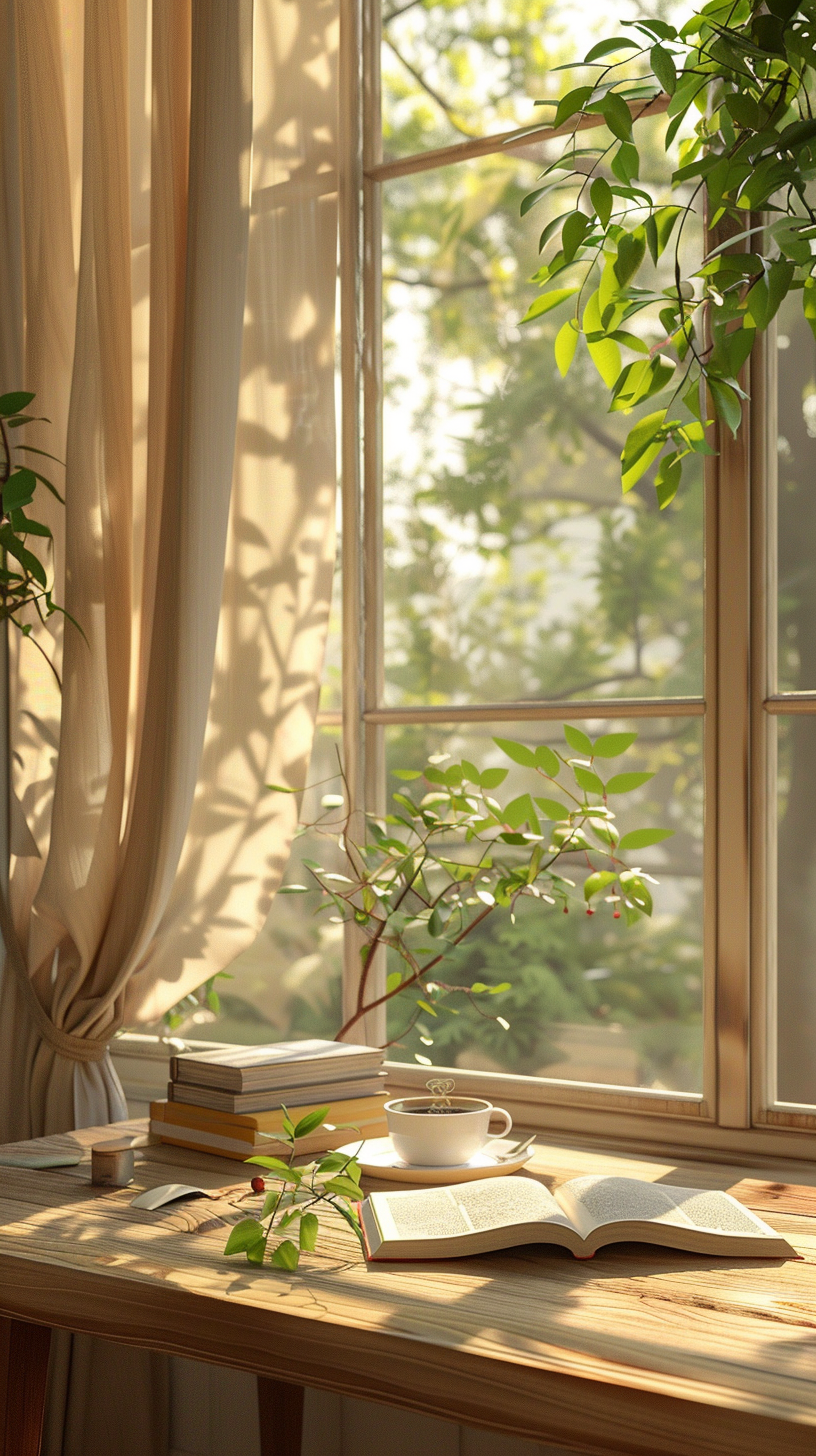 A Peaceful Morning in Cozy Room